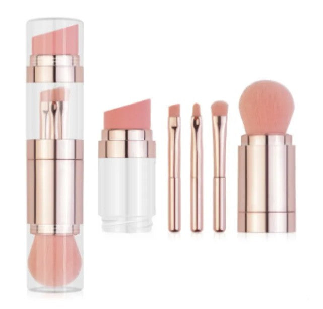 5-in-1 Portable Retractable Makeup Brushes Set