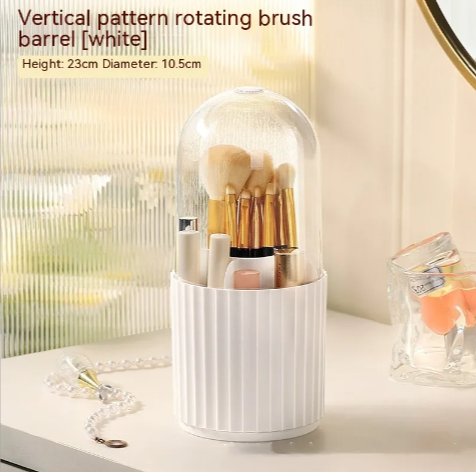 Dustproof Rotating Makeup Brush Organizer