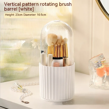 Dustproof Rotating Makeup Brush Organizer