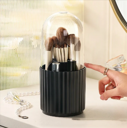Dustproof Rotating Makeup Brush Organizer