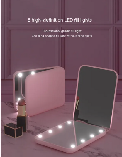 GlowFold Portable LED Makeup Mirror