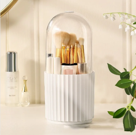 Dustproof Rotating Makeup Brush Organizer