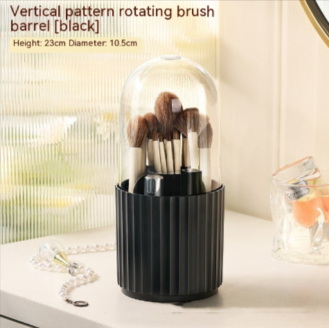 Dustproof Rotating Makeup Brush Organizer