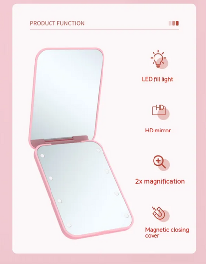 GlowFold Portable LED Makeup Mirror